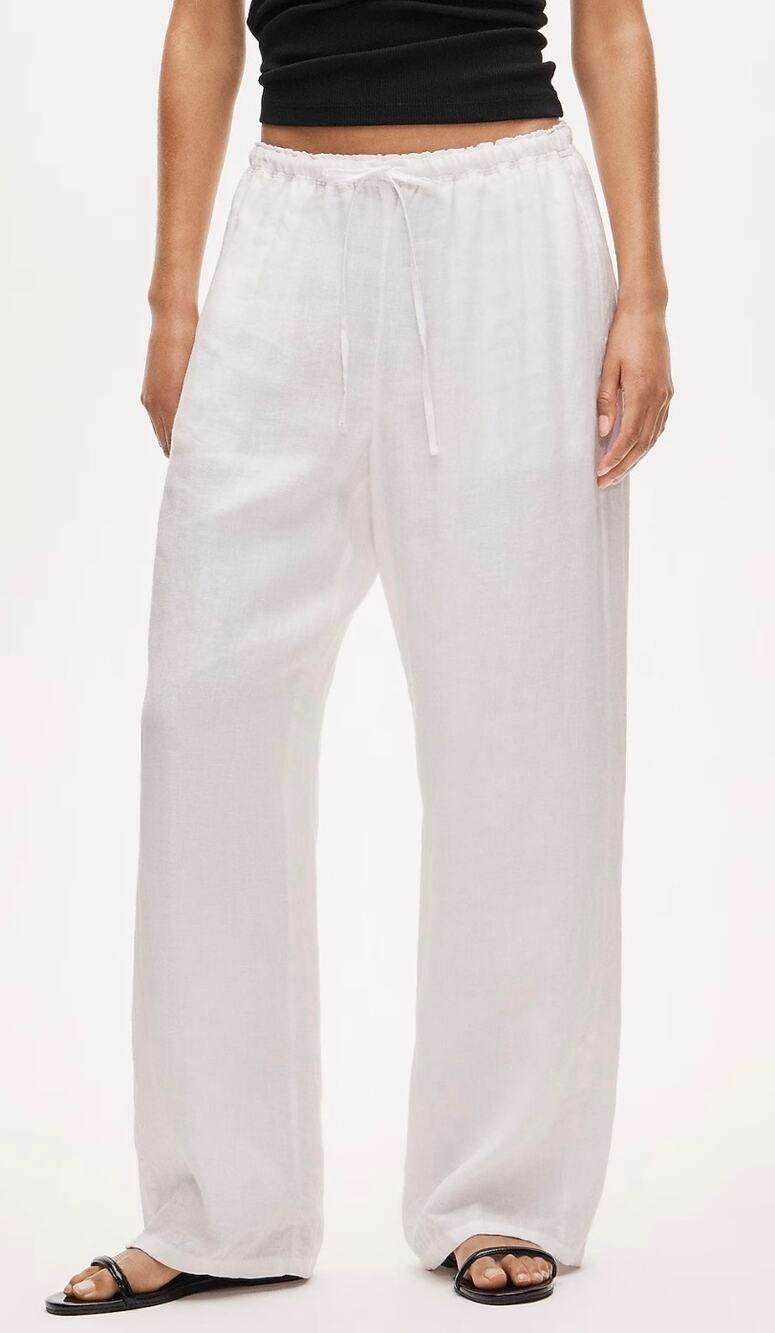 J. Crew Soleil Pant Linen White Relax Beach Costal Vacation Women's Sz M